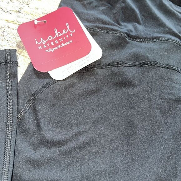 Isabel maternity women’s cross over panel active capri pant large NWT BLACK - Picture 11 of 14